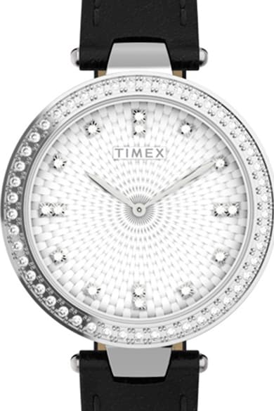 Timex Часовник с две стрелки и кожена каишка Жени