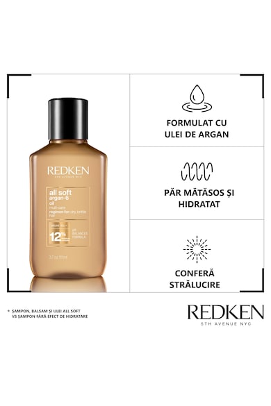 Redken Професионално масло за суха коса  All Soft, С арганово масло, 111 мл Жени