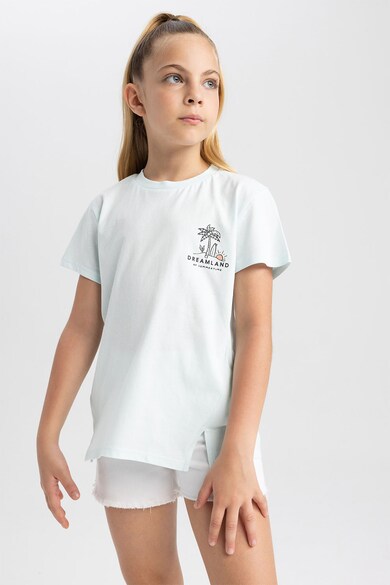 DeFacto Тениска с щампа и цепки Момичета
