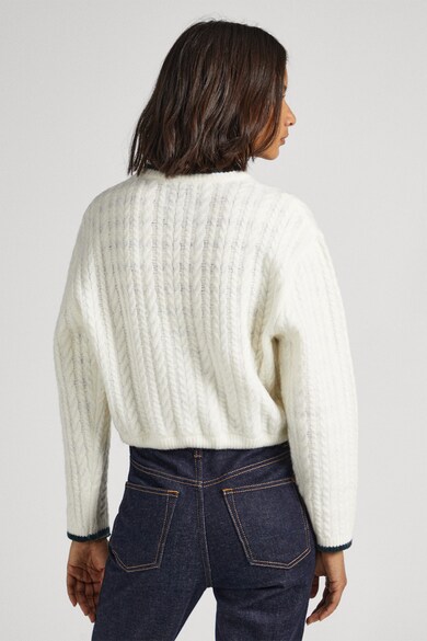 Pepe Jeans London Къс пуловер с плетка осморка Жени