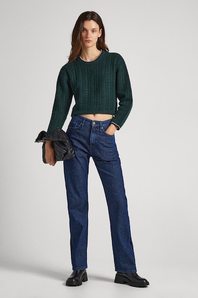 Pepe Jeans London Csavart kötésmintájú crop pulóver női