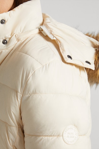 Pepe Jeans London Vízlepergető bélelt télikabát levehető kapucnival női