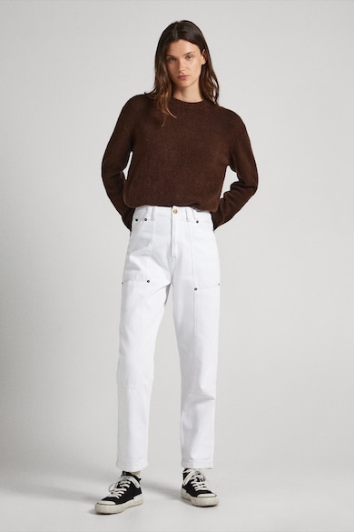 Pepe Jeans London Пуловер с овално деколте и рипсени краища Жени