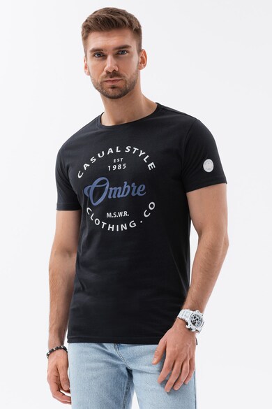 OMBRE Тениска с овално деколте и лого Мъже