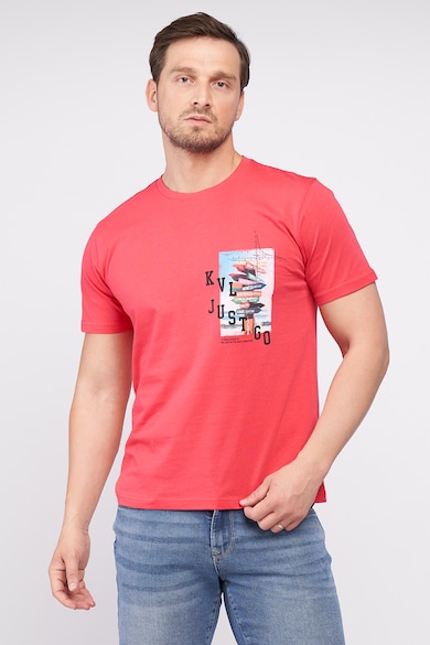 KVL by KENVELO Памучна тениска с овално деколте Мъже