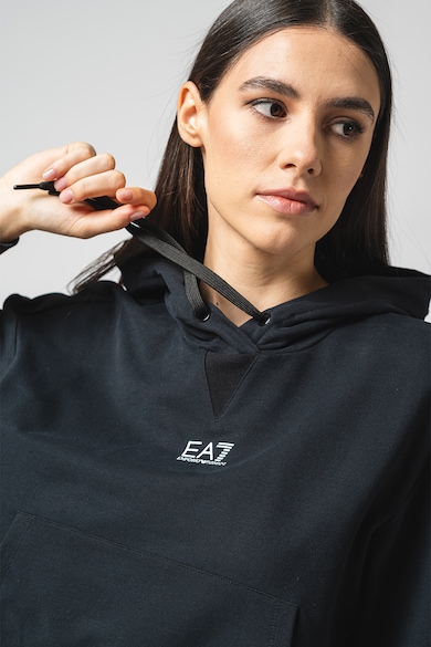 EA7 Kapucnis crop pulóver logós részlettel női