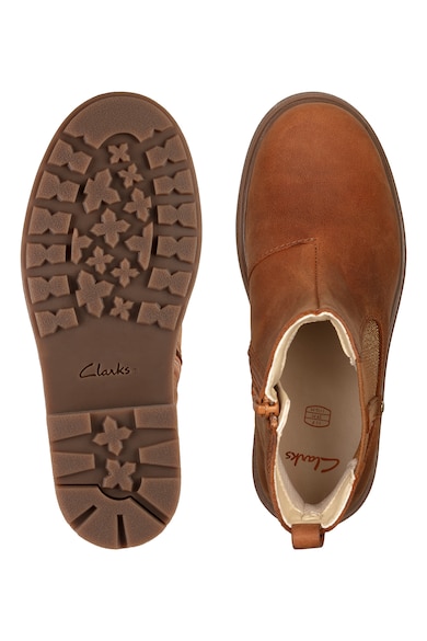 Clarks Astrol bőrcipő textil részletekkel Lány