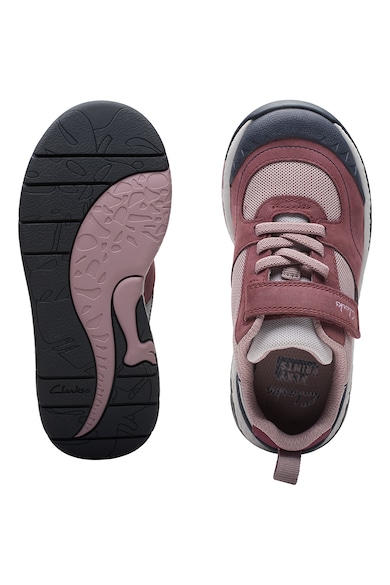 Clarks Steggy Stride tépőzáras bőrsneaker textil részletekkel Lány