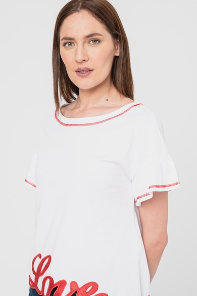Love Moschino Памучна тениска с контрастно лого Жени