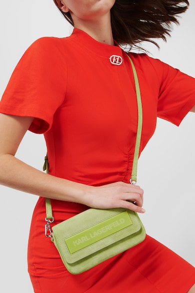 Karl Lagerfeld Велурена чанта през рамо с лого Жени