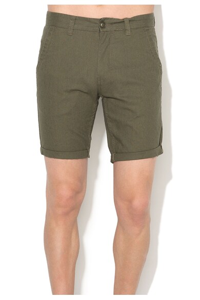 BLEND Pantaloni scurti verde militar din amestec de in Barbati