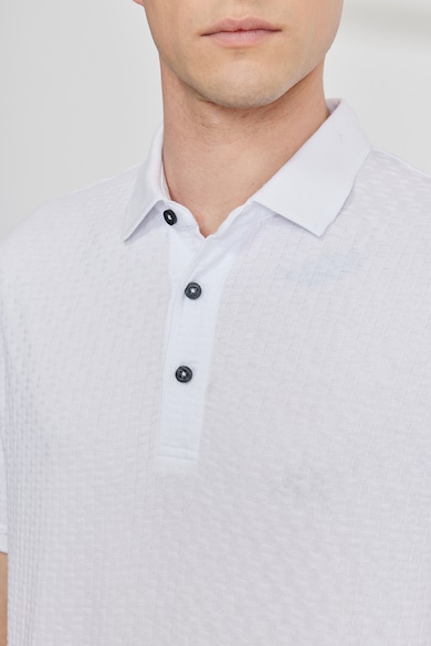 AC&Co Szűk fazonú texturált póló gallérral férfi