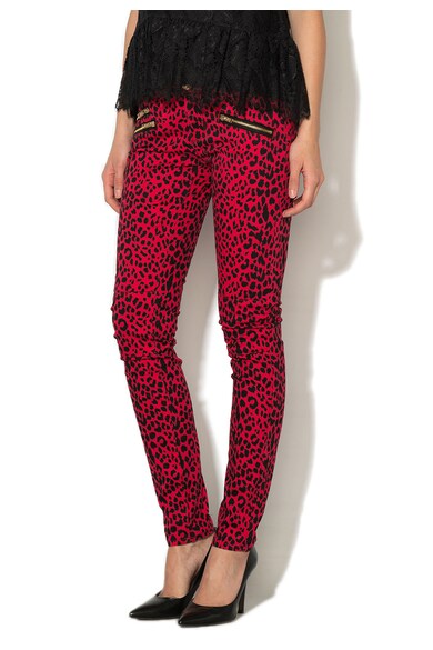 Juicy Couture Pantaloni rosu cu negru si animal print Femei