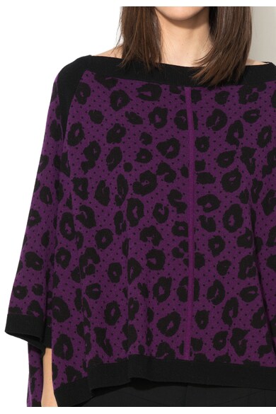 Juicy Couture Pulover violet cu negru din amestec de lana si casmir Femei