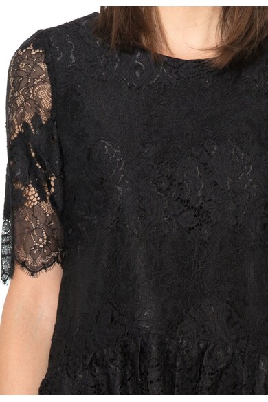 Juicy Couture Черна дантелена блуза с къси ръкави Жени