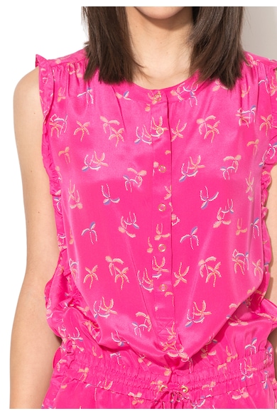 Juicy Couture Розов копринен гащеризон с десен на палми Жени
