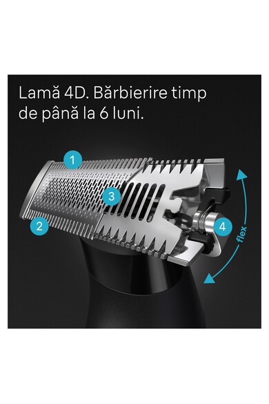 Braun Aparat hibrid de barbierit si tuns barba  Series X XT5300 Wet&Dry, Lama 4D, 6 piepteni, 1 capac de protectie, autonomie 45 minute, Husa ,Suport de incarcare, Negru Barbati