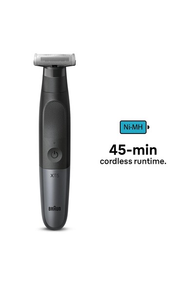 Braun Aparat hibrid de barbierit si tuns barba  Series X XT5300 Wet&Dry, Lama 4D, 6 piepteni, 1 capac de protectie, autonomie 45 minute, Husa ,Suport de incarcare, Negru Barbati