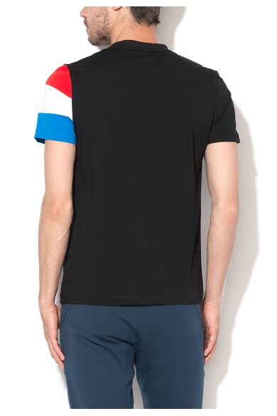 Le Coq Sportif Tricou negru cu maneci multicolore Barbati