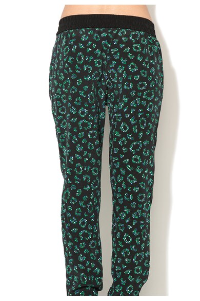 Juicy Couture Pantaloni negri de matase cu model verde Femei