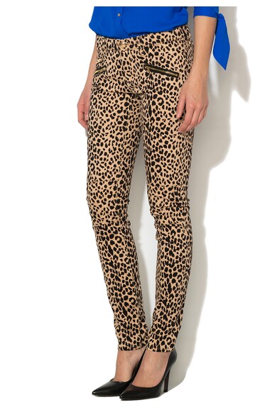 Juicy Couture Pantaloni bej cu negru si animal print Femei