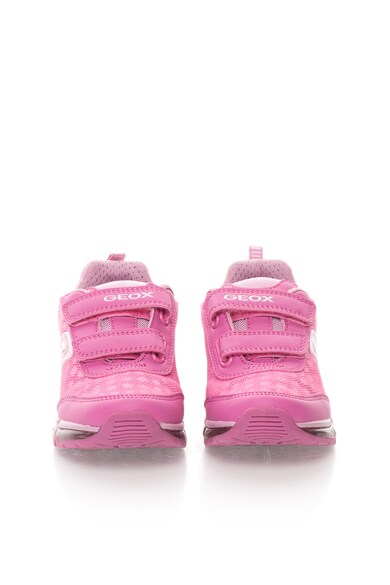 Geox Pantofi sport in nuante de roz cu velcro si LED Android Fete