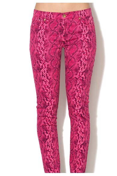 Juicy Couture Pantaloni skinny roz si violet cu model reptila Femei