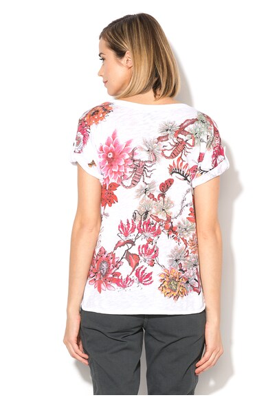 JUST CAVALLI Tricou alb cu imprimeu floral Femei