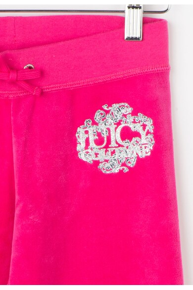 Juicy Couture Детски панталон от кадифе във фуксия Момичета
