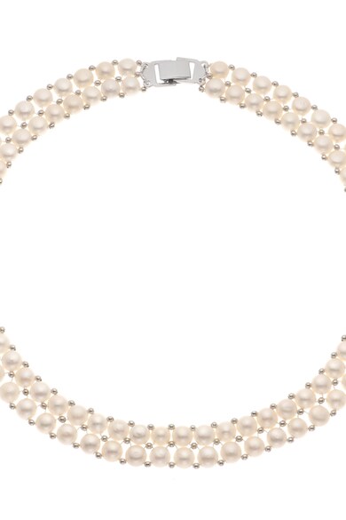 Perles Addict Colier alb din perle cu 2 siraguri Femei