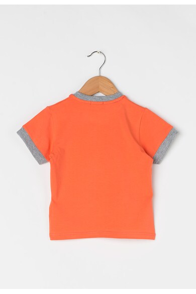 Zee Lane Kids Tricou oranj mandarina si gri melange cu imprimeu grafic Baieti