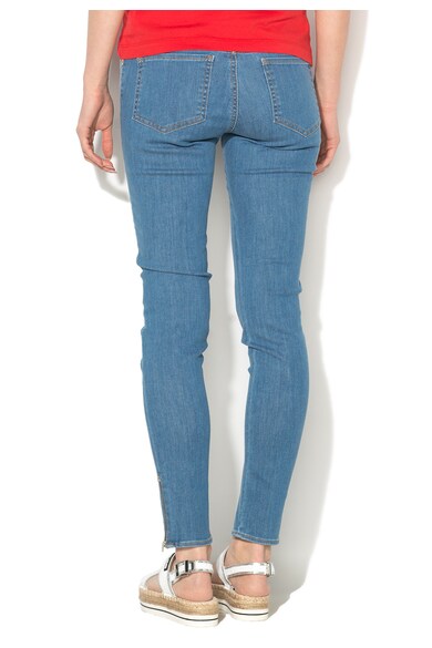 Love Moschino Jeansi conici albastru prafuit cu detaliu multicolor Femei