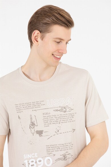 U.S. Polo Assn. Тениска с овално деколте и щампа Мъже