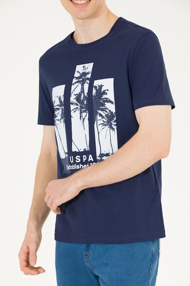 U.S. Polo Assn. Kerek nyakú trópusi mintás póló logóval férfi