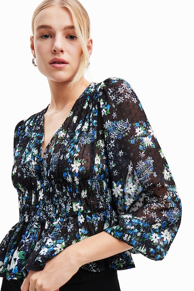 DESIGUAL Bluza cu terminatie peplu si maneci 3/4 Femei