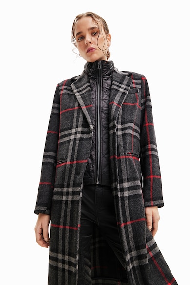 DESIGUAL Карирано палто с вълна Жени