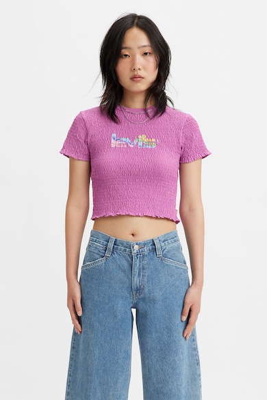 Levi's Къса тениска с рипс и лого Жени