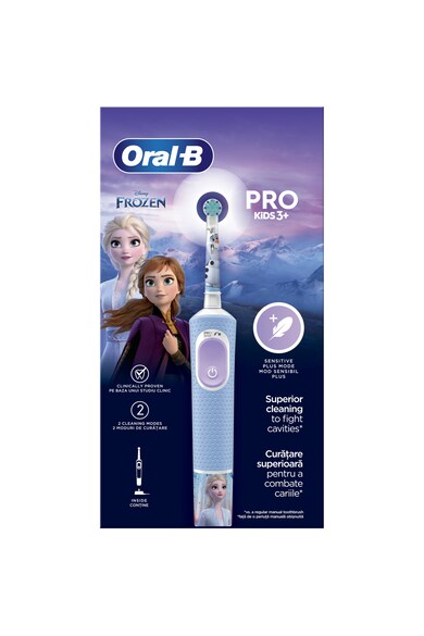 Oral-B Periuta de dinti electrica  Pro Kids pentru copii, Curatare 2D, 2 programe, 1 capat, 4 autocolante, pentru 3+ ani Baieti