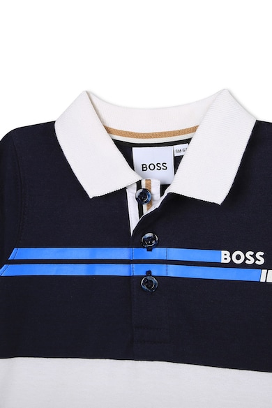 BOSS Kidswear BOSS, Блуза с яка и цветен блок Момчета
