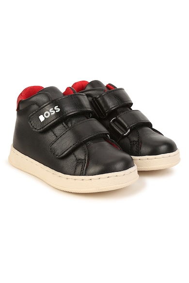 BOSS Kidswear Кожени спортни обувки с велкро Момчета