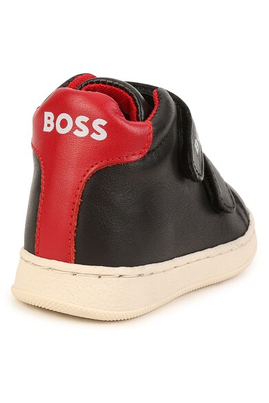 BOSS Kidswear Pantofi sport de piele cu barete velcro Baieti