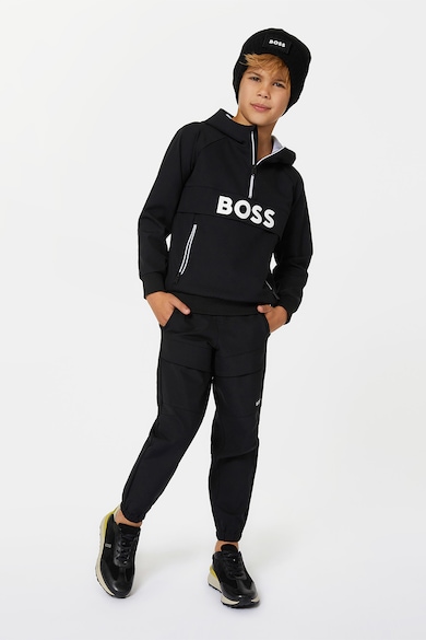 BOSS Kidswear Kapucnis pulóver rövid cipzárral Fiú