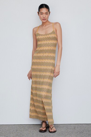 Mango Rochie maxi cu model chevron Serra Femei