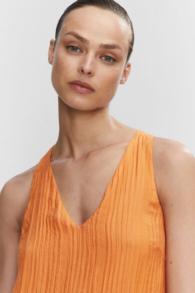 Mango Sofia texturált V-nyakú ruha női