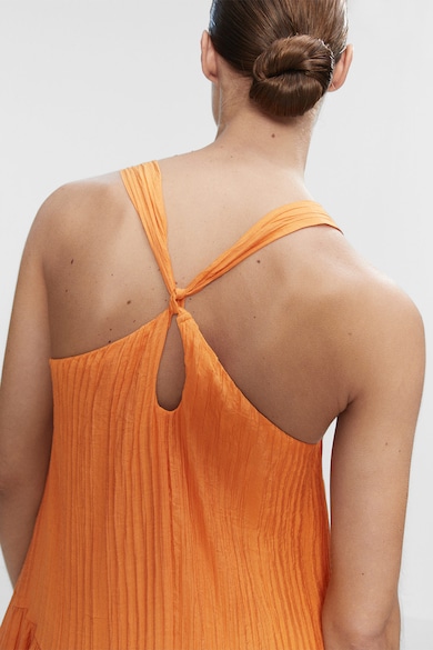 Mango Sofia texturált V-nyakú ruha női