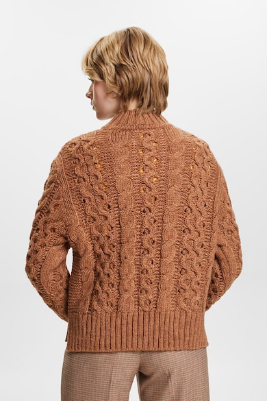 Esprit Pulover din amestec de lana cu model torsade Femei