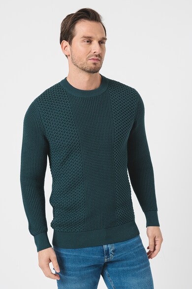 Esprit Kerek nyakú texturált pulóver férfi