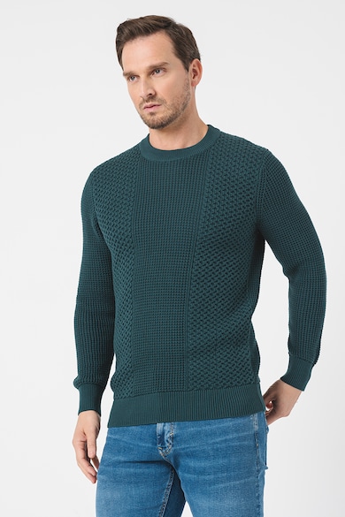 Esprit Kerek nyakú texturált pulóver férfi