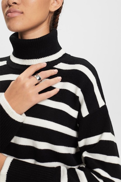 Esprit Garbónyakú csíkos pulóver női