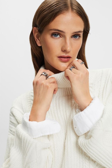 Esprit Csavart kötésmintájú garbónyakú pulóver női